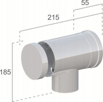 Lok kthyes koncentrik Ricom ELBOW PP AL 87ST, DN60 100x80 125, me inspektim, i kuq