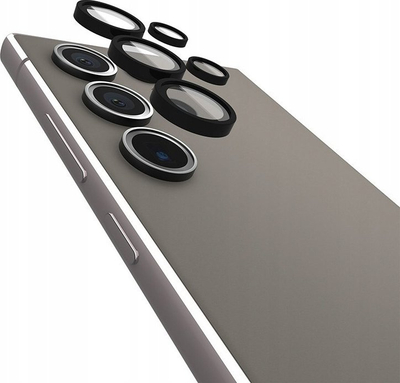 Mbrojtës lente Case-Mate Aluminum Ring për Samsung Galaxy S24 Ultra, xham i temperum, i zi