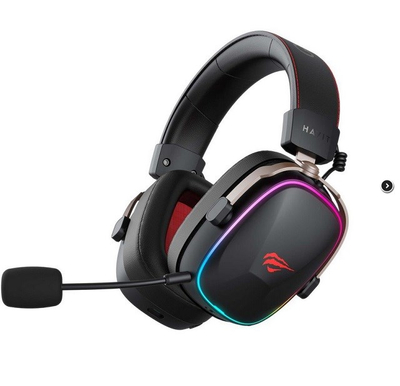 Kufje gaming Havit H2039BG, wireless, 53 mm, të zeza me të kuqe