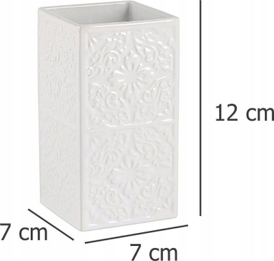 Mbajtës furçash dhëmbësh Wenko Cordoba, qeramikë, 12 x 7 cm, i bardhë