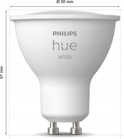 Llambë inteligjente Philips Hue White GU10, LED, 2 copë, e bardhë