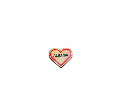 Pin Rezniqi – Albania, metalike e ngjyrosur me të kuqe dhe të zezë