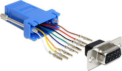 Përshtatës SUB-9 - RJ45 Delock, i kaltër