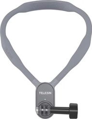 Mbajtëse qafe për kamera action Telesin Silicone Neck Mount, silikoni fleksibël, universale, gri