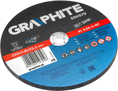 Disk prerës për metal Graphite 55H579, 230 mm, 1.9 mm, shumëngjyrësh