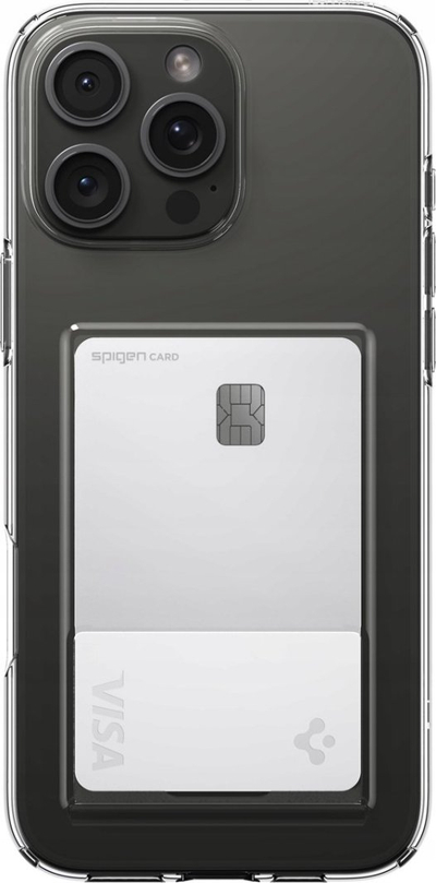 Mbulesë telefoni Spigen Crystal Slot, iPhone 6.9" 2024, xhep për kartë, transparente