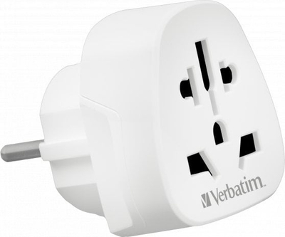 Adapter udhëtimi Verbatim WTEU-02, World to Europe, prizë 2 pina, i bardhë