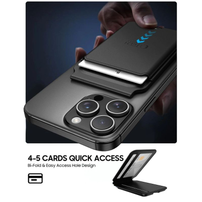 Магнетски паричник Tech-Protect MagWallet Stand, MagSafe, држач за картички 4-5, црн