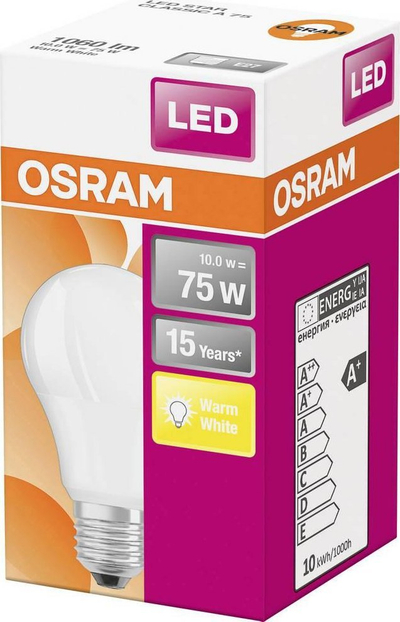 Llambë LED Osram, E27, 10W, 2700K, e bardhë e ngrohtë