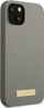 Mbështjellës telefoni Guess Silicone Logo Plate MagSafe për iPhone 13 mini, gri