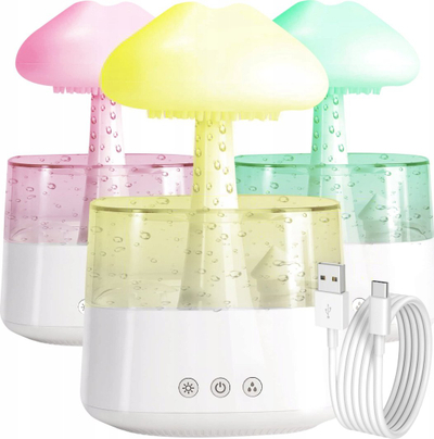 Lagështues ajri Mushroom, difuzer aromash, 150ml, LED, i bardhë