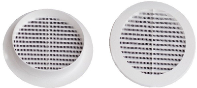 Grillë plastike ventilimi, Ø100mm, rrjetë mbrojtëse, e bardhë