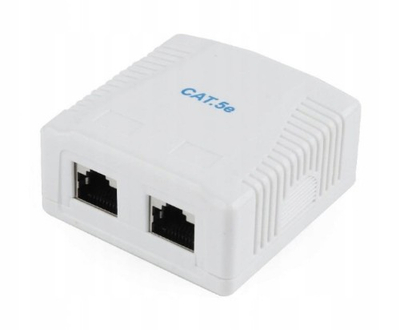 Prizë rrjeti Gembird NCAC-2U5E-01, 2x RJ45, Cat.5e, e bardhë
