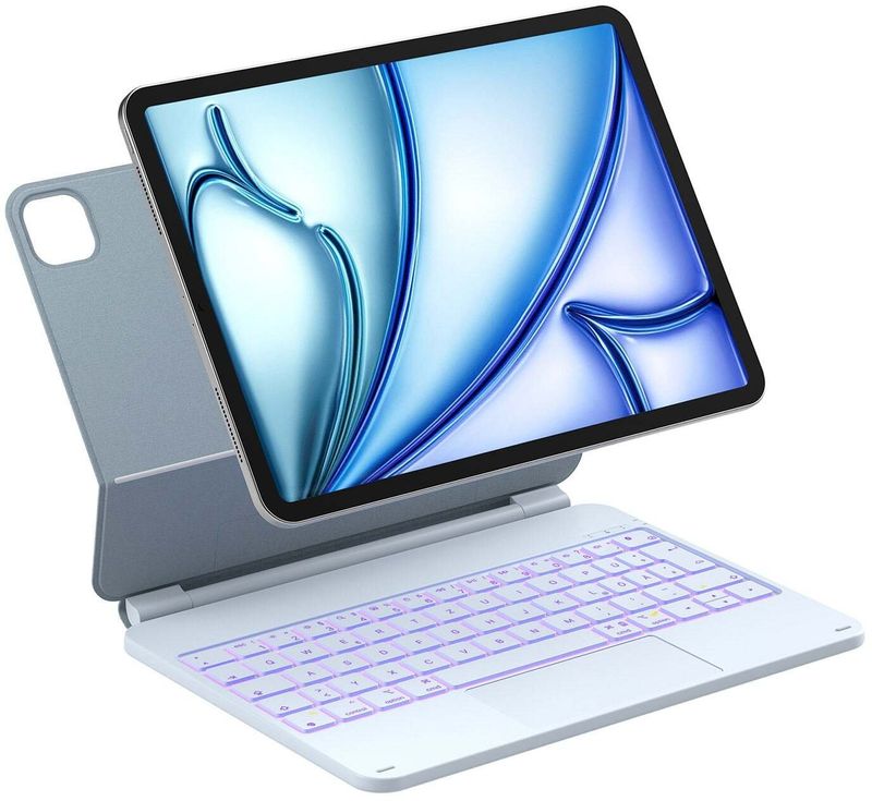 Tastierë Inateck për iPad 11", QWERTZ, me kapak mbrojtës, blu
