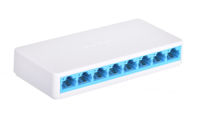 Switch rrjeti Mercusys MS108, 8 porta, 10/100 Mbps, i bardhë