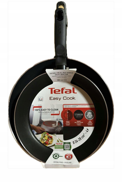 Set tiganësh Tefal Easy Cook, 24cm, 28cm, i zi