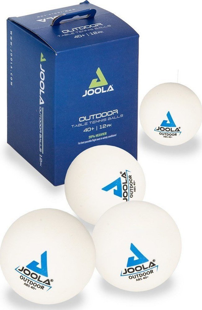 Topa pingpongu Joola Outdoor, set me 12 copë, ABS, të bardhë