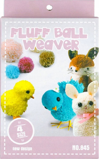Set lodrash krijuese Mega Creative Fluff Ball Weaver, 4 madhësi, për thurje topthash, shumëngjyrësh