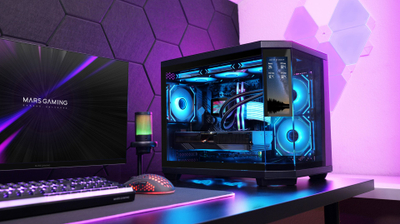 Kullë PC Mars Gaming MC3TCORELCDM, Mini Tower, xham i temperuar, ekran IPS, e zezë