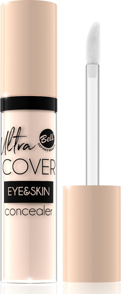 Korrektor i lëngshëm Bell Ultra Cover Eye & Skin, mbulim i lartë, 5g, nuanca 01 Light Ivory
