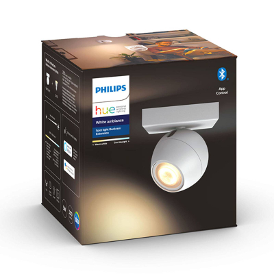 Spot tavani Philips Hue White Ambiance Buckram, LED, 1 llampë, i bardhë