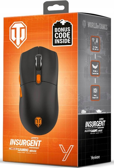 Maus gaming wireless Yenkee Insurgent WT300, 6200 DPI, 2.4G Bluetooth USB, zi me portokalli