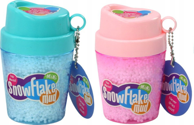 Lodër antistres SnowFlake Mud Mini, toptha polistireni, në kupë plastike, me ngjyra nga të gjitha