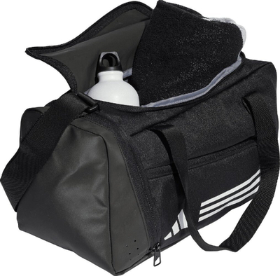Çantë sportive adidas Essentials 3 Stripes Duffel XS IP9861, 16.5L, me rrip shpatulle, e zezë