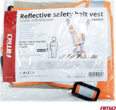 Jeletë reflektuese AMiO 03939, siguri EN ISO 13688, portokalli