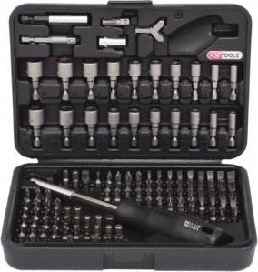 Set bitash KS Tools 911.2085, 1/4", 122 copë, kuti plastike e zezë