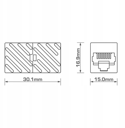 Lidhës rrjeti Montis MT168, RJ45 UTP, Cat 6, i zi