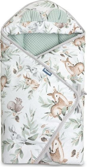 Навлака за автомобилско седиште Sensillo Waffle Mint Little Deer, 90x90cm, памук, мента со дизајн срна