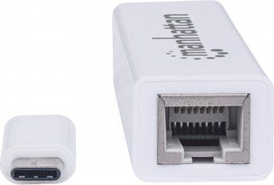 Adapter USB C në Gigabit Ethernet Manhattan 507585, 2 Gbps, i bardhë