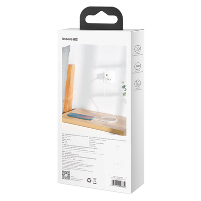 Set kabllosh Baseus Simple Wisdom USB në Micro 2.1A (2PCS/Set) 1.5m i bardhë