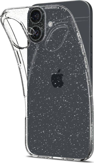 Kapak telefoni Spigen Liquid Crystal Glitter për iPhone 16, TPU, i tejdukshëm me shkëlqim