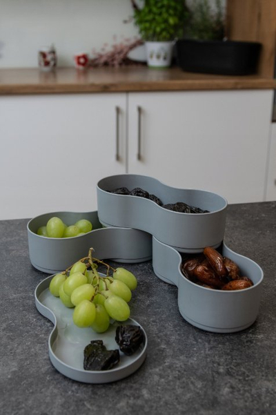 Enë snack Practic Snack Container, plastike, me kapak, gri
