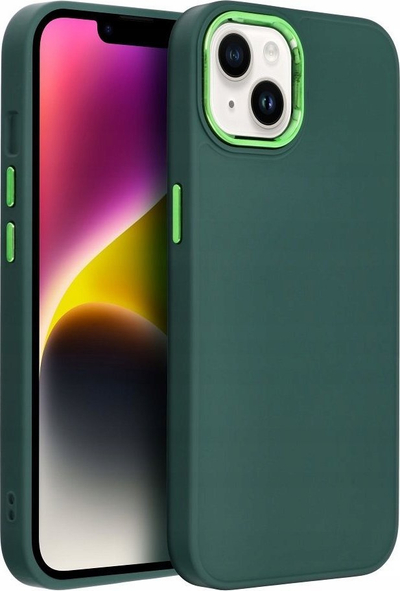 Këllëf telefoni FRAME për Motorola Moto G14, TPU i butë, cepa të përforcuar, jeshil mat