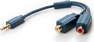Adaptor audio ClickTronic Casual Series, RCA F në 3.5mm, 10 cm, blu