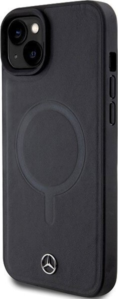 Këllëf telefoni Mercedes MEHMP15S23RCMK, për iPhone 15 6.1", lëkurë e butë, MagSafe, i zi