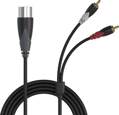 Kabllo audio Procab CLA703, XLR në 2x RCA, 1.5m, i zi