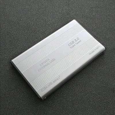 Kuti e jashtme Qoltec Bay Enclosure, për disk 2.5" SATA3, USB 3.0, ngjyrë argjendtë