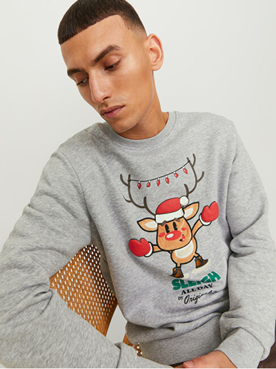 Duks Jack&Jones JORXMAS Standard Fit 12247523 Light Grey Melange