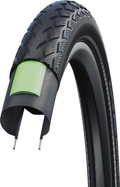 Gomë biçiklete Schwalbe Marathon HS420 GreenGuard, 28 x 1.65, tel çeliku, e zezë