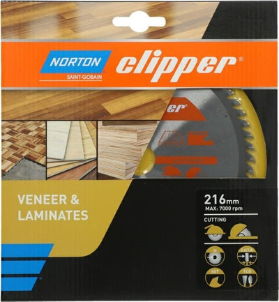 Teh rrethor Norton Clipper LA.216.30.Z60.1, 216mm, 60 dhëmbë karbid, ngjyrë argjendtë