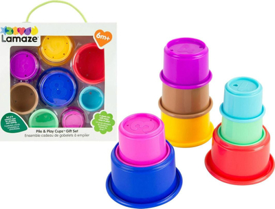 Lodër grumbulluese Tommee Tippee Pile and Play Cups, set me 8 kupa, shumëngjyrëshe