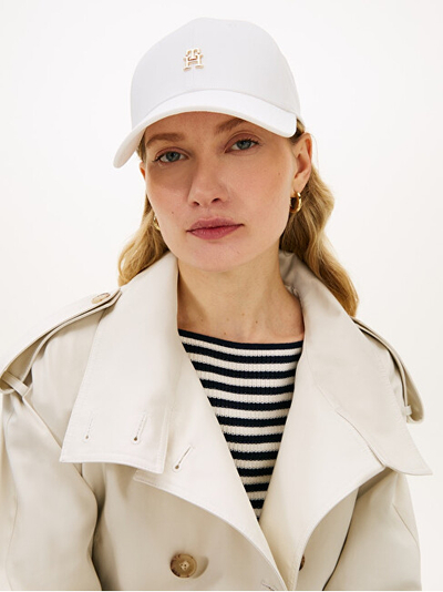 Kapelë Tommy Hilfiger Th Elevated Chic Cap AW0AW17631, e bardhë