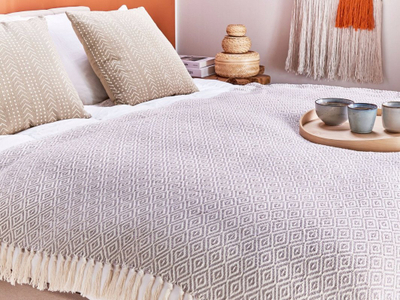 Batanie MITYAL Cotton, 125 x 150 cm, pambuk, taupe