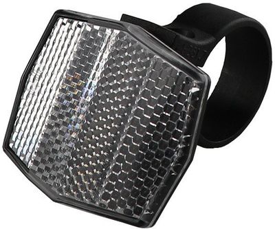 Reflektor biçiklete OUTLINER 122C, përpara, montim me mbajtëse plastike, i bardhë