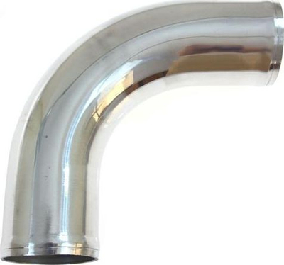 Tub alumini TurboWorks, 70mm, 90°, 30cm, argjent