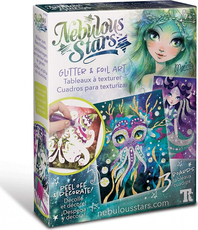 Set krijuese Nebulous Stars Glitter &amp; Foil Art, 3 tablo, 7+, shumëngjyrësh
